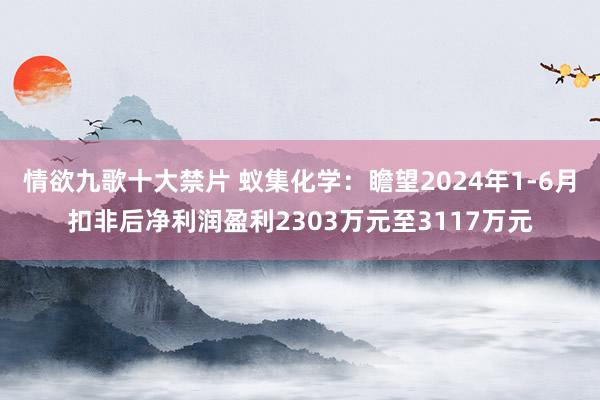 情欲九歌十大禁片 蚁集化学：瞻望2024年1-6月扣非后净利润盈利2303万元至3117万元